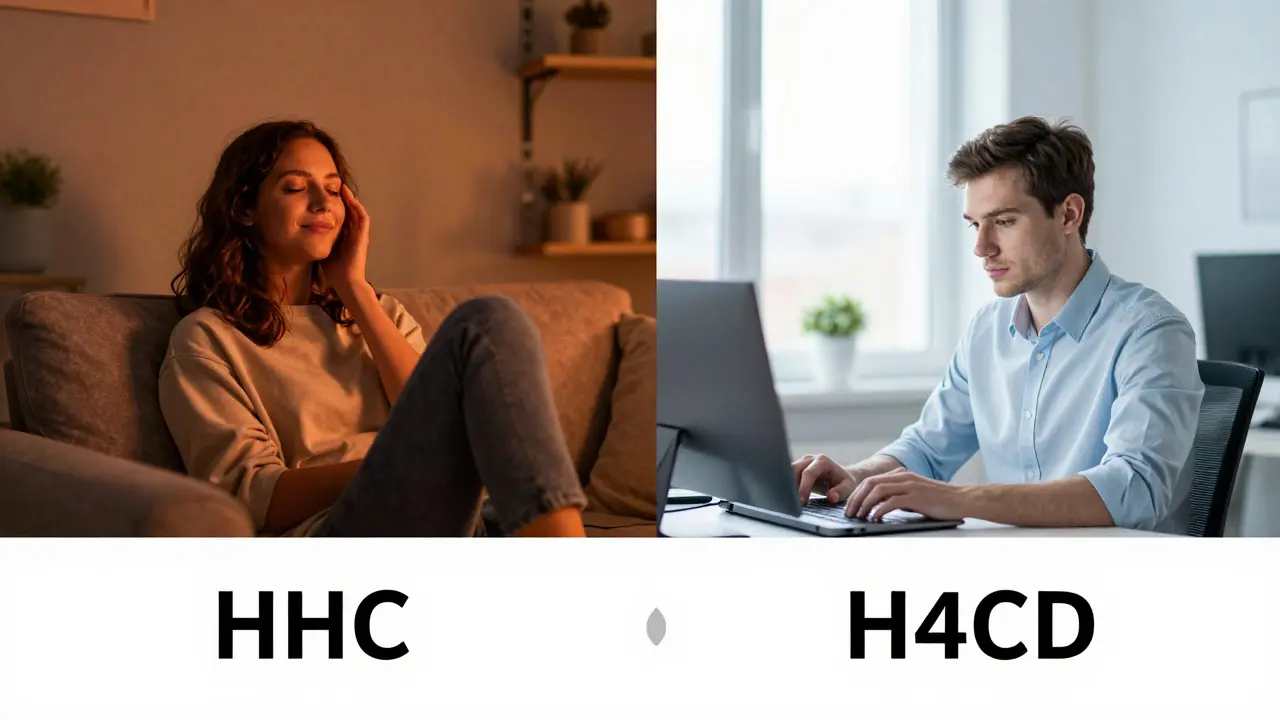 Kontrast mezi relaxací s HHC a jasnou myslí s H4CBD