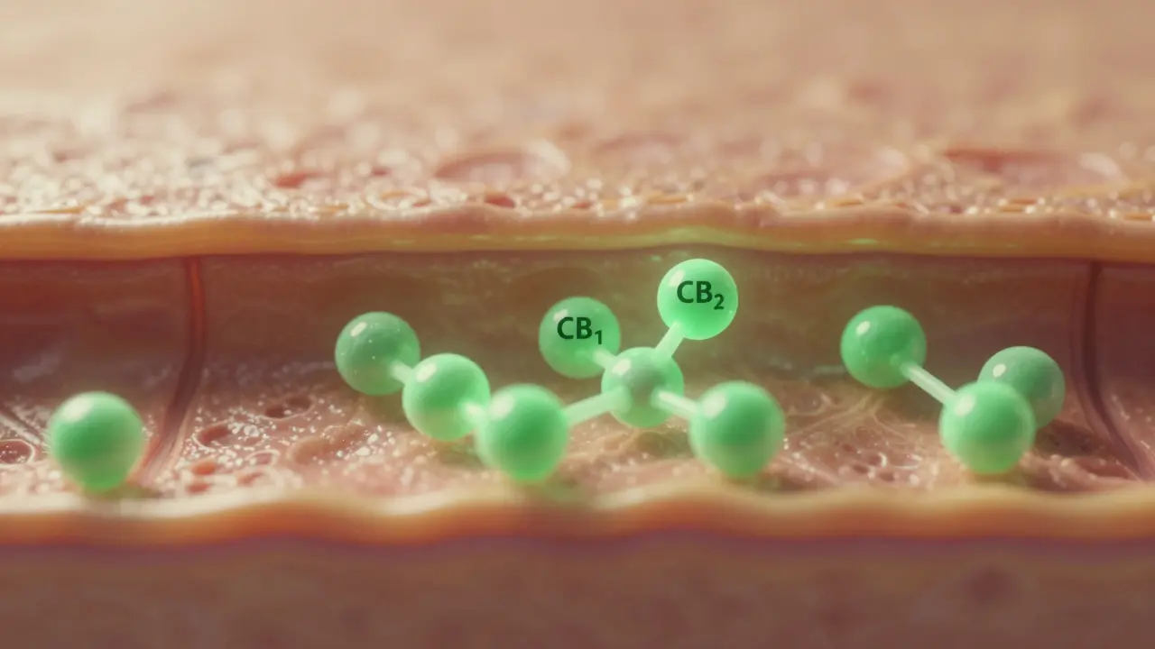 Molekuly CBD interagující s receptory v kůži bez vstřebání do krve