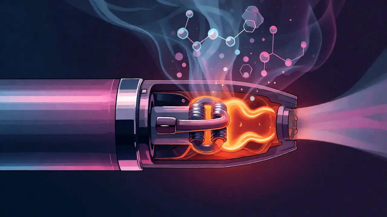 Ilustrace zahřívání oleje v CBD pernu