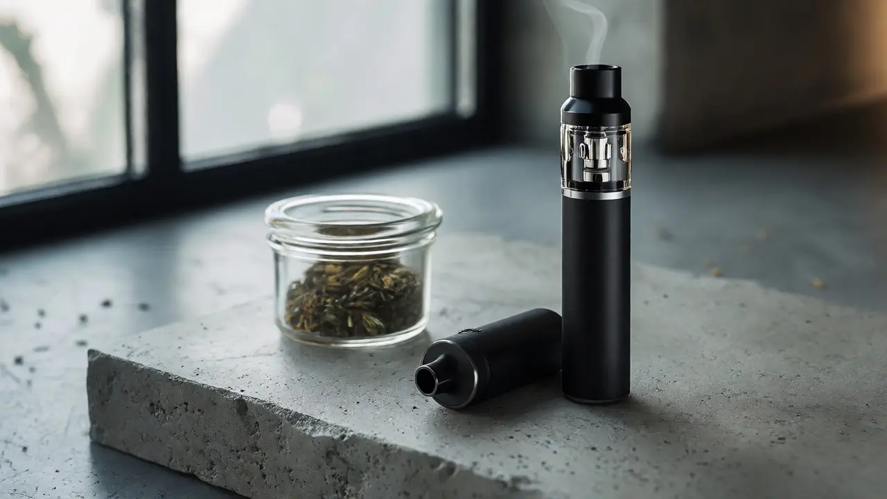 Moderní vape pero na minimalistickém povrchu